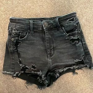 American eagle next level stretch black jean shorts size 0